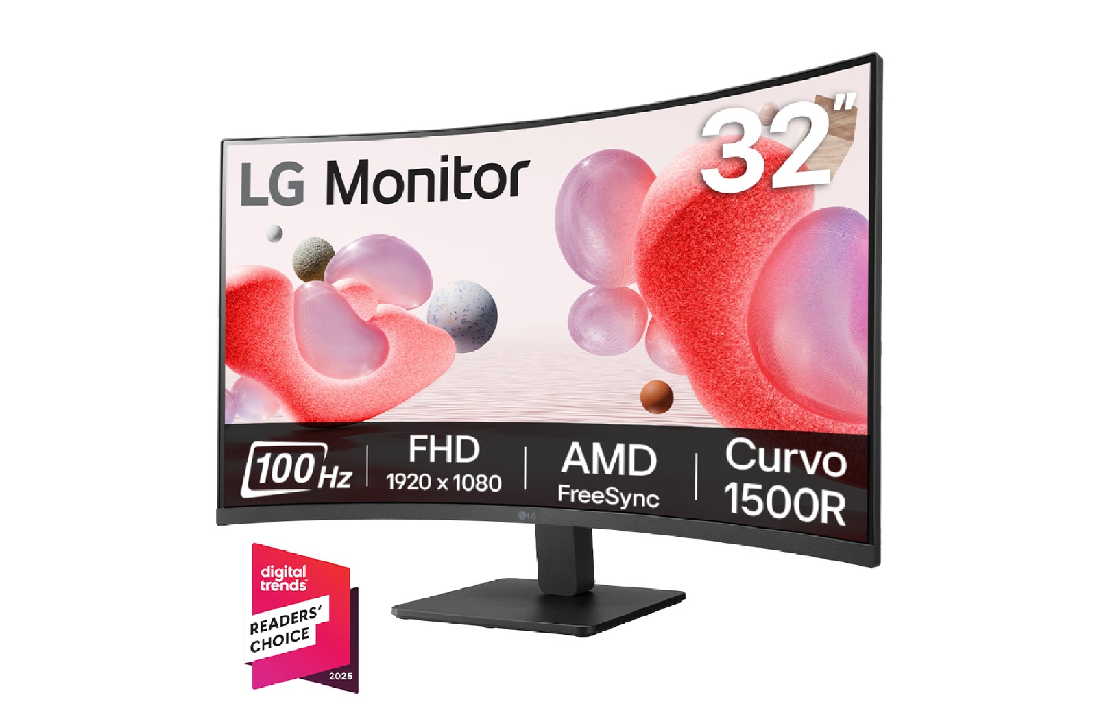 vista frontal Monitor LG curvo 32MR50C-B 100Hz 32